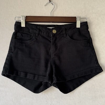 Shorts jeans feminino Forever 21 preto premium jeans algemado elástico - TAMANHO 27 - Imagem 1 de 4