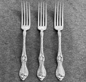 3 R & B Les Cinq Fleurs Sterling Forks (Old & Pat. Date Marks),7 1/8” - Picture 1 of 6