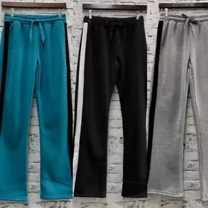 WOMEN'S WIDE LEG JOGGERS WITH SIDE SPLIT S-2XL - Picture 1 of 8
