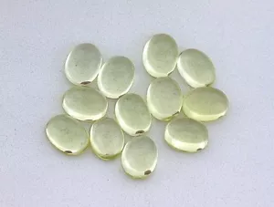 TWO 8x6 8mm x 6mm Oval Lemon Citrine Cab Cabochon Gem Stone Gemstone EBS4567 - Picture 1 of 1