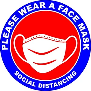 Please wear a face mask window Decal sticker social distancing Choose your size - Picture 1 of 2
