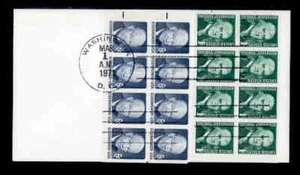 1278ae/1393ae DULL GUM BOOKLET PANES of 8 FDC - UNCACHETED - Imagen 1 de 2