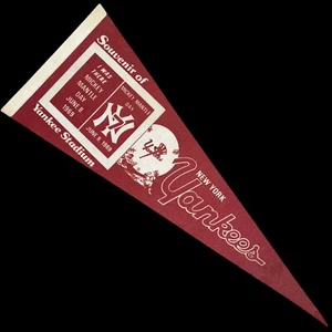 EXC+ Vintage 1969 MLB Mickey Mantle Day June 8 New York Yankees Stadium Pennant - Picture 1 of 13