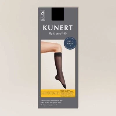 Kunert FLY & CARE  40 Den  Damen Kniestrumpf stützend Stützkniestrumpf Reisen - Bild 1 von 2