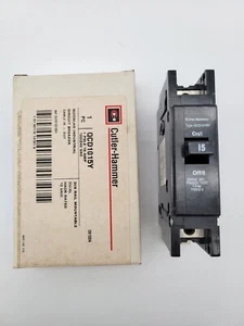 Cutler-Hammer QCD1015Y Circuit Breaker 15 Amp 1 Pole 120/240 VAC Bolt On QCD NOS - Picture 1 of 14