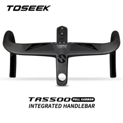 TOSEEK Carbon Fiber Integrated Handlebar Racing Road Bike Drop Bar 400/420/440mm - Image 1 of 4