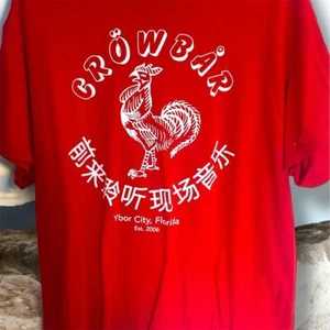Crow Bar Ybor City Rooster Graphic T-Shirt Men's Red Short Sleeve Crew Neck Lrg - Picture 1 of 6