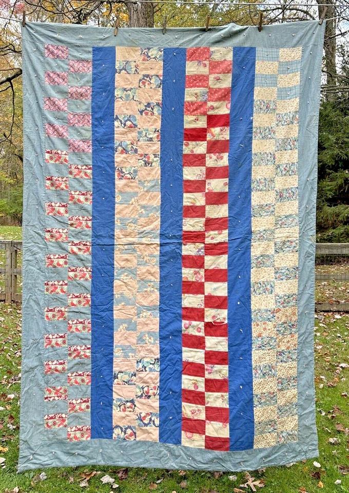 Bolsa de alimentación floral vintage anudada a mano azul 89" x 60" De Mauriac Foto 1 de 4