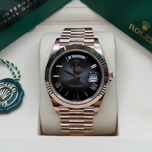 Rolex Day-Date 40 NEW 2025 Slate Ombré Dial Everose Gold President Bracelet - Picture 1 of 8