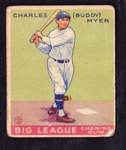 1933 GOUDEY #153 BUDDY MYER WASHINGTON SENATORS ROOKIE 