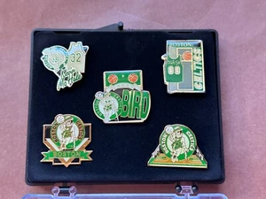 BOSTON CELTICS NBA BAsketball 5PC COLLECTOR PIN SET Larry Bird McHale Parish - Picture 1 of 7