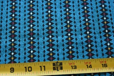 33" Long, Stripes on Turquoise Quilt Cotton, Quilting Treasures, Studio 8, N4538 - Image 1 of 4