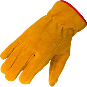 Kids Leather Work Gloves Soft Suede Cowhide Leather Sizes for ages 3-14  - Picture 1 of 8