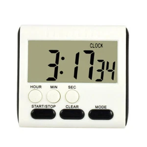 LCD Hour Minute Second Count Up Countdown Digital Kitchen Timer Loud Alarm - Picture 1 of 13