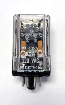 Line Electric A2A MK4086 Relay 120VAC 8 Pin - Image 1 of 4