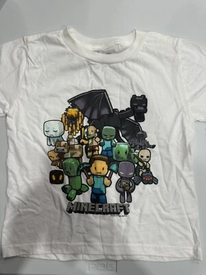 Mojang Minecraft White T-Shirt Size Youth EXTRA SMALL *NEW* - Image 1 of 4