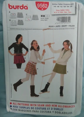 (2000’s) Burda 9562 Sewing Pattern Child Girl Pleated Skirt Cut age 10yrs Comple - Image 1 of 4