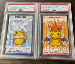 Pokemon Tarjeta de Visita Poncho Serie PSA Juego de 2 Piezas - Imagen 1 de 2