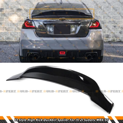 ALERÓN TRASERO V3 NEGRO BRILLANTE DUCKBILL HIGHKICK PARA SUBARU WRX STI 2015-2021 Foto 1 de 4