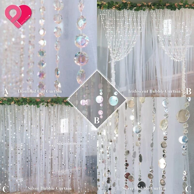Telón de fondo de cortina cadena de cuentas de cristal imitación diamante araña burbuja foto a granel Foto 1 de 4
