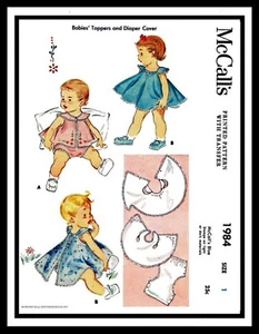 McCall's 1984 Patrón NIÑAS Topper VESTIDO Frock Pañal Cubierta Pantalones - Imagen 1 de 13