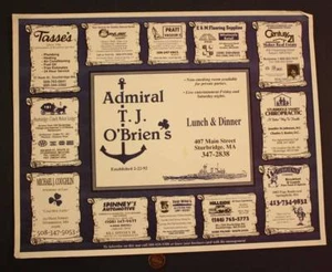 Mantel de restaurante T.J. O'Brien's Admiral de Massachusetts Era 1990--- - Imagen 1 de 1