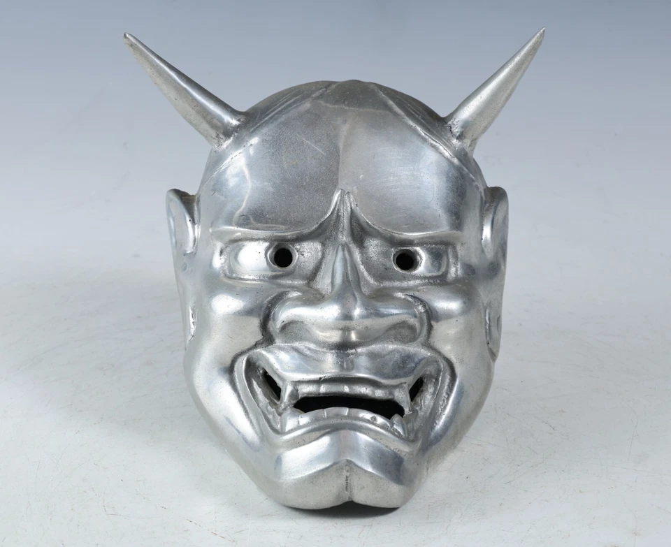 Hecho en Japón Vintage Lata (Sn) Antigua Máscara Noh Hannya 般若 -Mujer Celos- Foto 1 de 4