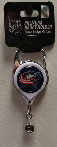 COLUMBUS BLUE JACKETS PREMIUM METAL RETRACTABLE ID BADGE HOLDER KEY CHAIN 👀🔥 Cover