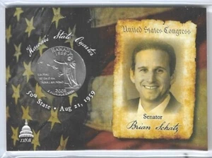 2023 2024 Fascinante Congreso Brian Schatz State Quarter Card 100 ~/5 Decisión - Imagen 1 de 2