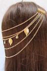 New Women Gold Metal Head Chain Hair Pin Jewelry Claws Leaves Silver Rhinestones