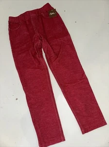 NWT Sz 7 Tea Collection Red Denim Like Stretch Pants China Red Leggings Su Soft - Picture 1 of 5