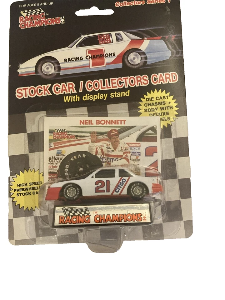 Neil Bonnett #21 1989 Citgo Racing Champions coche diecast 1:64 con tarjeta Foto 1 de 4