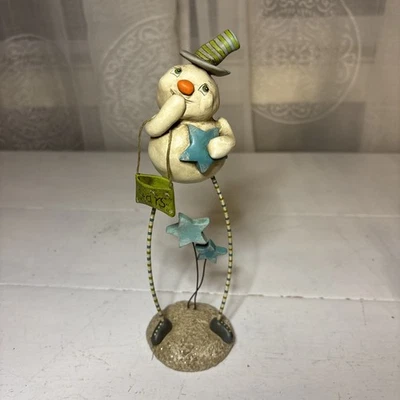 Figura de Jenell Berryman's Pumpkin Seeds arte popular "Wishin' on a Star Snowman" Foto 1 de 4
