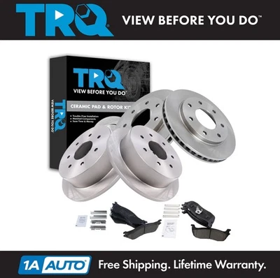 Kit de pastillas de freno delanteras y traseras TRQ y rotor para Ford F-150 1998-1999 F-250 2000-2003 Foto 1 de 4