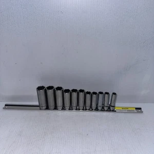 Snap On 11pc 3/8" Drive 6-Point Deep Metric Chrome Socket Set 9-19mm 212SFSMY - Picture 1 of 10