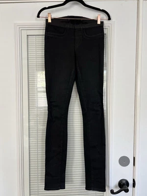 Calça jeans Helmut Lang preta revestida de cera feminina tamanho 24 slim fit - Imagem 1 de 4