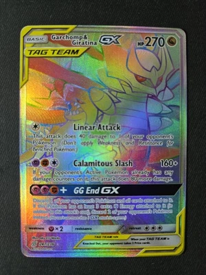 Garchomp & Giratina GX (Secret) 247/236 Sm-Unified Minds Holo Pokemon - Image 1 of 2