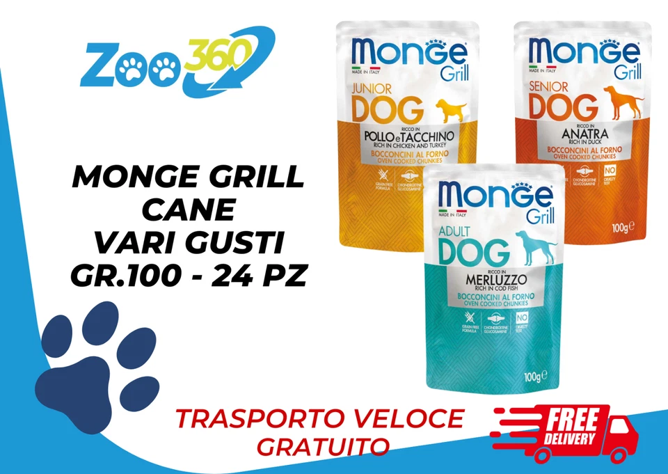 MONGE GRILL CANE GR.100 - KIT DA 24 PZ + TRASPORTO GRATIS - Immagine 1 di 1