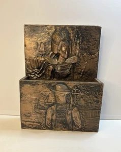 Vintage Brass & Wooden Magazine Paper Rack Freestanding or Hanging  Storage - Picture 1 of 8