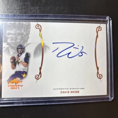 DAVIS WEBB On Card Auto 2017 Leaf Trinity A-DW1 California Golden Bears - Image 1 of 4