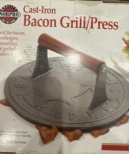 Norpro Speck Grill/Presse # 1401 Gusseisen 8,75 Zoll durchmesser - Bild 1 von 3