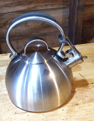 2 Quart Tea Pot Kitchen Aid Stainless Steel Whistling Tea Kettle - image 1 of 4