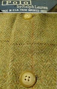 vtg POLO RALPH LAUREN tweed wool blazer double vent 2 button 43L long USA MADE - Picture 1 of 14