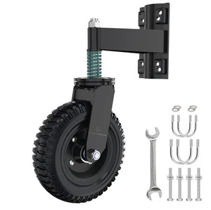 Gate Wheel 8inch for Metal Tube Wooden 650Lbs Capacity Spring Black - Picture 1 of 7
