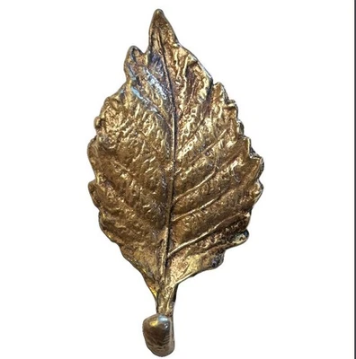 Gancho toalla de pared hojas de árbol de arce azúcar sicómoro roble latón vintage Foto 1 de 3