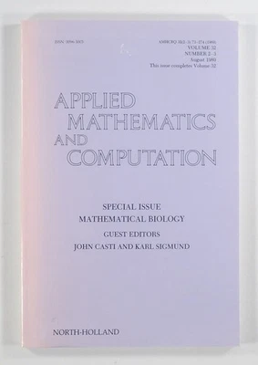 1989 Aug APPLIED MATHEMATICS & COMPUTATION in BIOLOGY artificial life MODELING - Image 1 of 4