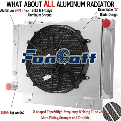 3 Rows Aluminum Radiator Shroud Fan For 1960-1963 Ford Galaxie 500 500XL 4.8L V8 - Image 1 of 4