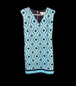 Michael Kors Sleeveless A-Line Geometric Sheath Dress Sz S - Picture 1 of 3