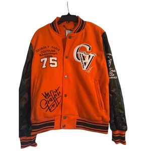NWT George V Paris Varsity Lettermen's Jacket Orange/Black Size Large - Picture 1 of 16