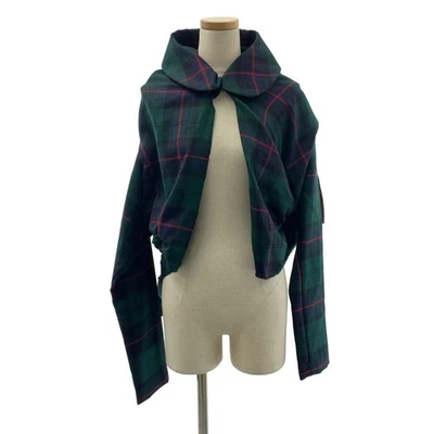 Chaqueta COMME des GARCONS 2006SS Corte a Cuadros Cuello Redondo S Verde Usada KLDR-0 Foto 1 de 4